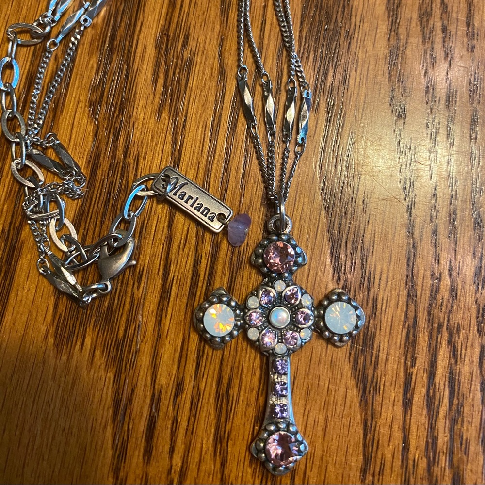 Mariana adjustable cross necklace 14”-18”